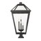 Z-Lite Talbot 4 Light Outdoor Pier Mounted Fixture, Black & Clear Beveled 579PHXLXR-533PM-BK - alternate 4